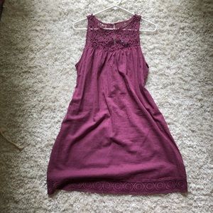 Maroon Lace Detail Shift Dress Size Large